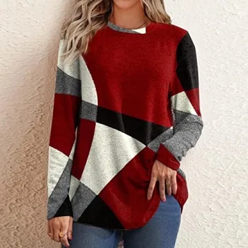 Trendy Color Block Long Sleeve Casual Women’s Shirts