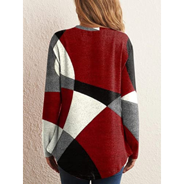 Trendy Color Block Long Sleeve Casual Women’s Shirts