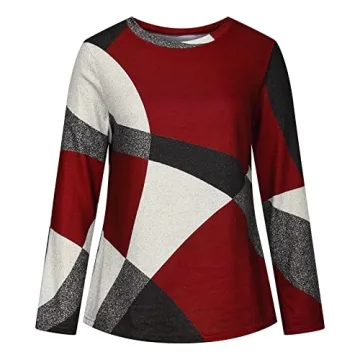 Trendy Color Block Long Sleeve Casual Women’s Shirts