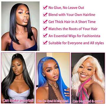 Legendhair Glueless V Part Wig Human Hair Straight Brazilian Virgin Human Hair Wigs for Black Women Upgrade U Part Human Hair Wig Full Head Clip In Half Wig No Leave Out U Part Wig 180% Density 24Inch