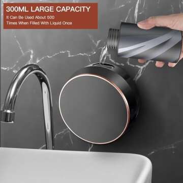 Automatic Soap Dispenser Foaming Hand Free Wall Mount, LED Temperature Display, USB Rechargeable Touchless and Smart Electric Dispenser for Wall, Bathroom, Kitchen,Commercia