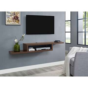 Martin Furniture Asymmetrical Floating Wall Mounted TV Console