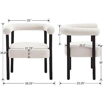 BESTANO Mid-Century Modern Dining Chairs Set of 2