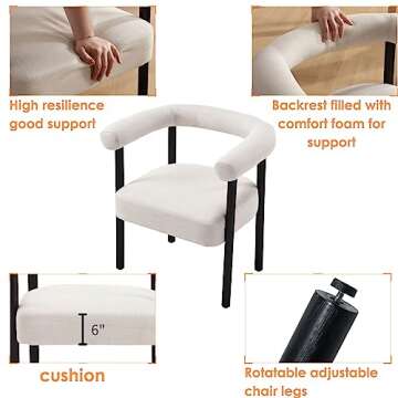 BESTANO Mid-Century Modern Dining Chairs Set of 2