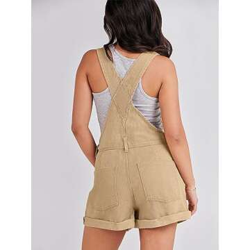 ANRABESS Overalls for Women 2025 Summer Casual Loose Fit Adjustable Shorts Denim Overall Rompers Bib...