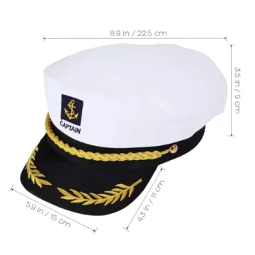 Adjustable Captain Yacht Hat for Themed Parties & Costumes