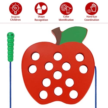 Aitey Wooden Lacing Toy Set for Toddlers - Travel Fun