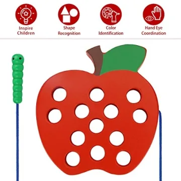 Aitey Wooden Lacing Toy Set for Toddlers - Travel Fun