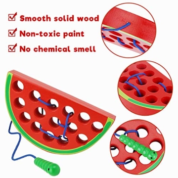 Aitey Wooden Lacing Toy Set for Toddlers - Travel Fun