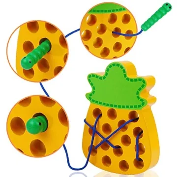Aitey Wooden Lacing Toy Set for Toddlers - Travel Fun