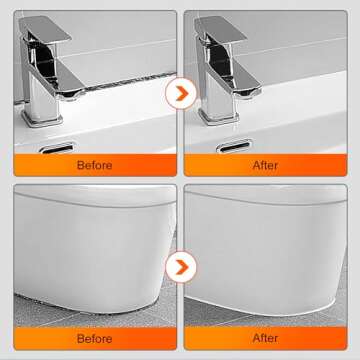 THINKWORK Caulking Tool Kit, 4 in 1 Caulk Remover Tool, Stainless Steel Caulk Tool for Kitchen Bathroom Window Sink Tile Joint, Silver