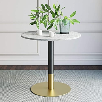 Nathan James Small Mid-Century Bistro Table with Marble Top