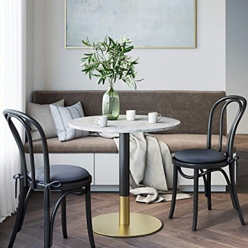 Nathan James Small Mid-Century Bistro Table with Marble Top