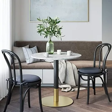 Nathan James Small Mid-Century Bistro Table with Marble Top