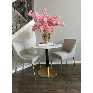 Nathan James Small Mid-Century Bistro Table with Marble Top