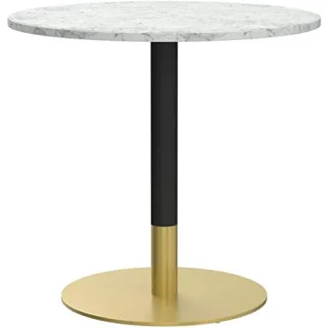 Nathan James Small Mid-Century Bistro Table with Marble Top