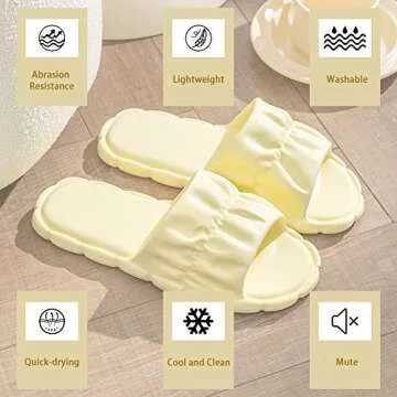 Jbciuds Shower Slippers for Women - Waterproof Comfy Slides