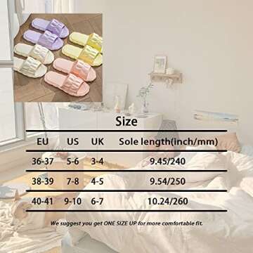 Jbciuds Shower Slippers for Women - Waterproof Comfy Slides