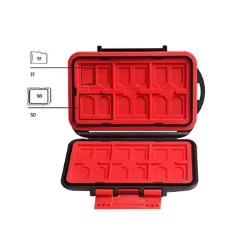 LYNCA 36 Slots Memory Card Case Holder Water-Resistant Anti-Shock Carrying Case for 24 TF and 12 SD Cards Storage Box