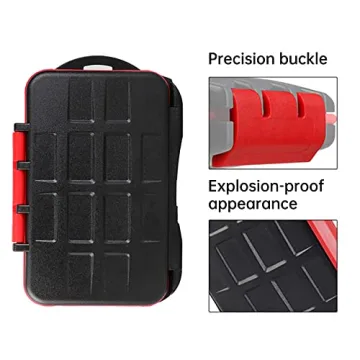 LYNCA 36 Slots Memory Card Case Holder Water-Resistant Anti-Shock Carrying Case for 24 TF and 12 SD Cards Storage Box
