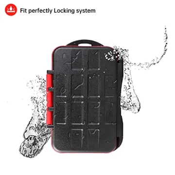 LYNCA 36 Slots Memory Card Case Holder Water-Resistant Anti-Shock Carrying Case for 24 TF and 12 SD Cards Storage Box