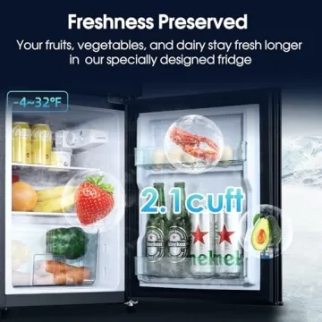 Compact Anypro 3.2 Cu.Ft Fridge with Freezer for Small Spaces