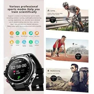 T92 Smart Watch with Earbuds MP3 Bluetooth Headset 3 in 1 1.28 Inch Smartwatch Built-in Wireless Earbuds Speaker Round Fitness Tracker Music Body Health Monitor (Black)