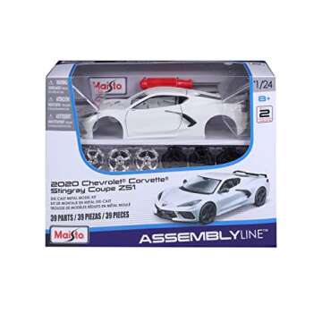 Maisto 1:24 Assembly Line 2020 Chevrolet Corvette Stingray Coupe, White