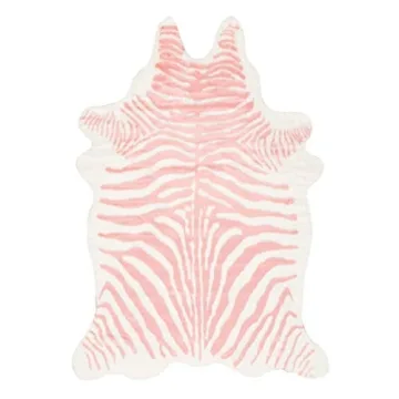 nuLOOM Alyssa Faux Zebra Cowhide Rug - Chic Pink Design