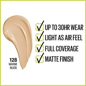 Maybelline Super Stay Full Coverage Liquid Foundation Active Wear Makeup, Up to 30Hr Wear, Transfer,...