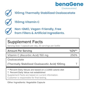 benaGene Oxaloacetate Supplement for Enhanced Energy