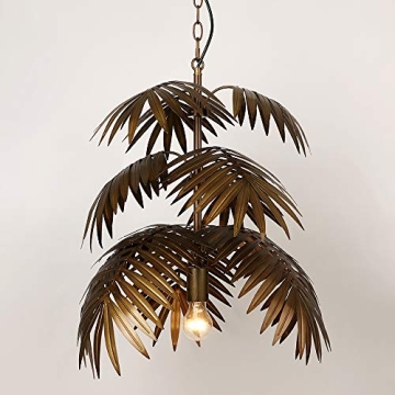 Tropical Coconut Leaves Chandelier - Adjustable Pendant Light