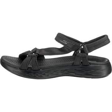 Skechers womens On-the-go 600 - Brilliancy Sport Sandal, Black, 8 US