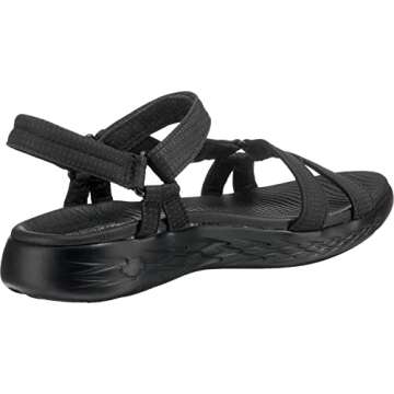 Skechers womens On-the-go 600 - Brilliancy Sport Sandal, Black, 8 US