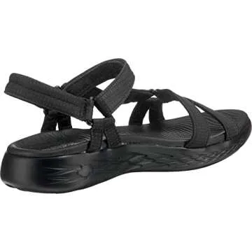 Skechers womens On-the-go 600 - Brilliancy Sport Sandal, Black, 8 US