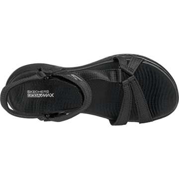 Skechers womens On-the-go 600 - Brilliancy Sport Sandal, Black, 8 US