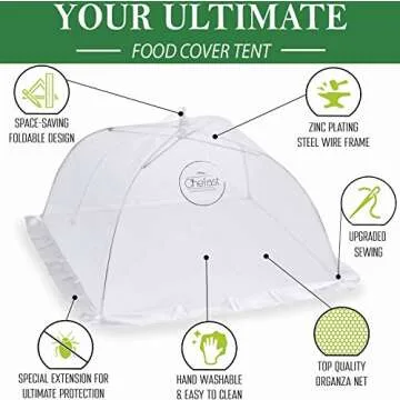 Chefast Food Cover Tent Set - Durable Mesh Food Covers