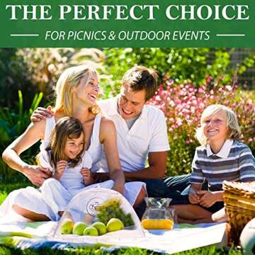 Chefast Food Cover Tent (5 Packs) - Pop Up Mesh Covers in 3 Sizes with Reusable Carry Bag - Protect Foods from Fruit Flies - Great for Picnics, and Outdoor BBQ