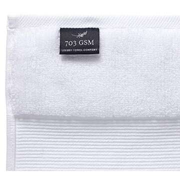 703 GSM 6 Piece Towels Set, 100% Cotton, Zero Twist, Premium Hotel & Spa Quality, Highly Absorbent, 2 Bath Towels 30” x 54”, 2 Hand Towel 16” x 28” and 2 Wash Cloth 12” x 12”. White Color