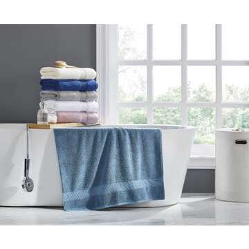 703 GSM 6 Piece Towels Set, 100% Cotton, Zero Twist, Premium Hotel & Spa Quality, Highly Absorbent, 2 Bath Towels 30” x 54”, 2 Hand Towel 16” x 28” and 2 Wash Cloth 12” x 12”. White Color