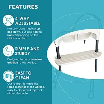 Adjustable White IKEA Antilop High Chair Foot Rest