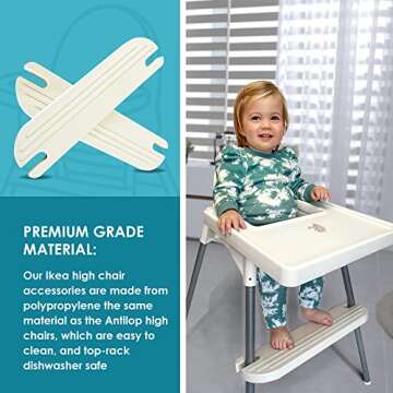 Adjustable White IKEA Antilop High Chair Foot Rest