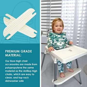 Adjustable White IKEA Antilop High Chair Foot Rest