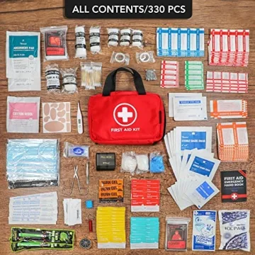 330 Piece First Aid Kit Waterproof Medical Kit Compact Trauma