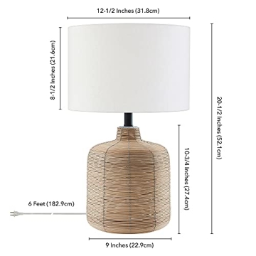 Henn&Hart Coastal Rattan Table Lamp Perfect for Home