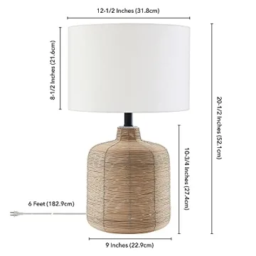 Henn&Hart Coastal Rattan Table Lamp Perfect for Home