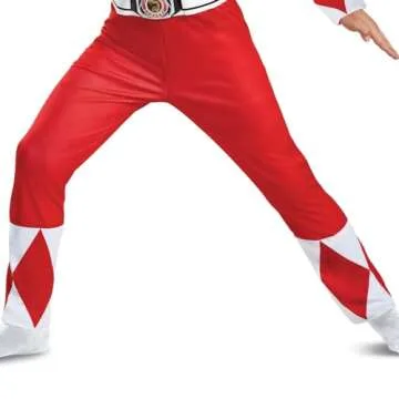Disguise Red Ranger Classic Muscle Child Costume, Red, Large/(10-12)