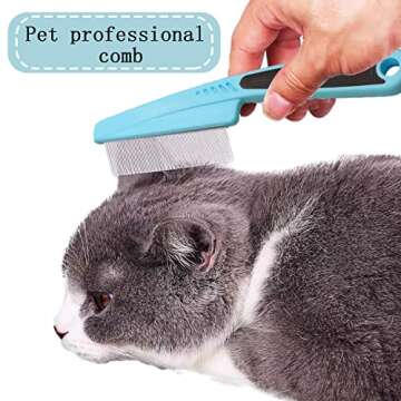 2 Pcs Pet Grooming Combs - Flea and Lice Remover for Dogs, Cats, and Small Pets (Blue and Green)