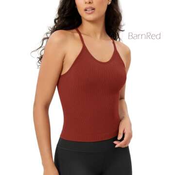 ODODOS Women's Seamless Cami Tops - 3 Pack Comfort