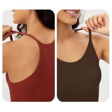 ODODOS Women's Seamless Cami Tops - 3 Pack Comfort